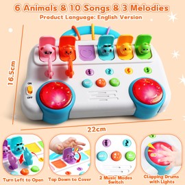 Children's Toy from 1 Years, Montessori Toy from 1 Year Music Baby Toy from 1 Year with Light & Sound Key Animal Motor Skills Toy Music Toy Gifts Game from 1 2 Years Girls Boys