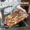 James.F Wood Cutting Board for Kitchen with Side Handles,End Grain