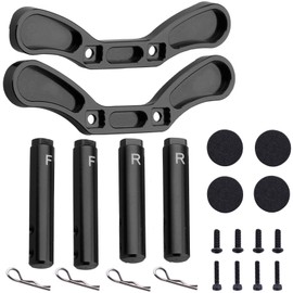 Hobbypark Aluminum Front & Rear Body Mount Set Replace AR320404 for Arrma 1/10 Granite 4X4 RC Cars (Black)