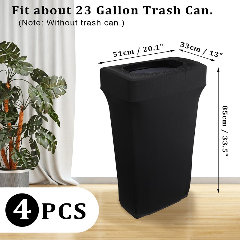 BSTKEY 23 Gallon Stretch Spandex Trash Can Cover, 4 Pack