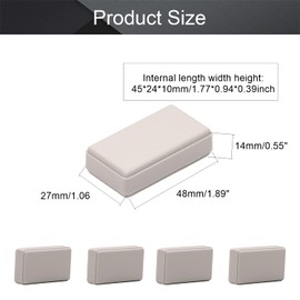 Fielect 12 Pcs Project Box Junction Box IP65 Waterproof ABS Plastic Electrical Boxes Electronic Enclosure White for Electronic Projects 1.88" x 1.06" x 0.55"