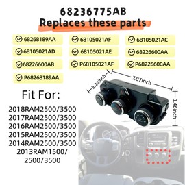 68268189AA AC Heater Climate Control Module 68236775AB HVAC Heater Control Panel Switch Compatible with 2013-2018 Dodge Ram 1500 2500 3500