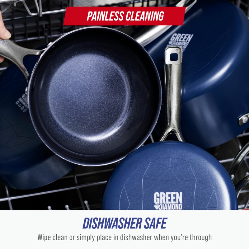 Blue Diamond 8 Inch Nonstick Frying Pan, PFAS Free Ceramic