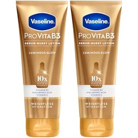 Vaseline Loción, Pro VitaB3 Serum-Boost, Luminous Glow, paquete de 2 – Hidratación sin peso con niacinamida, ácido hialurónico y vitamina E, 7.5 oz Ea