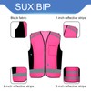 LANBELL Pink Hi Vis Safety Vest with Reflective Strips, High