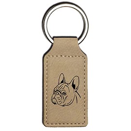 French Bulldog Keyring | Frenchie Keychain | Dog Gifts (Tan)