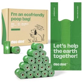 Dog Poop Bags with Handles Large Size 20 Rolls 240 Counts Big Sizes Leak Proof and Extra Thick Waste Bags Refill Rolls for Walking Medium Large Dogs Cats Litter Unscented