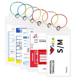 Honizer 6 Pack Cruise Luggage Tags - 6 Pack, 19 x 11 cm Waterproof Transparent AIDA Luggage Tags with Metal Strap - Robust Suitcase Tags for Aida TUI My Ship