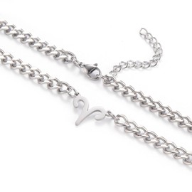 GHIUYUI Zodiac Sign Pendant Necklaces for Women Men Stainless Steel Aries Constellation Horoscope Astrology Jewelry, 6.5mm Diamond Cut Cuban Link Curb Chain 18+2 inches (Aries 3.21~4.19, Silver)