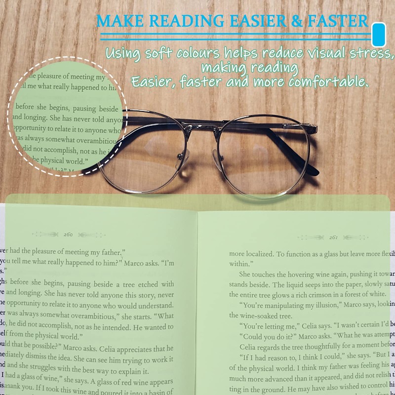 Wendergo 8x A4 Colour Overlays for Dyslexia, Dyslexia Reading Overlays