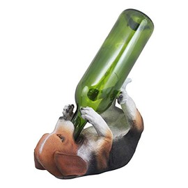 Ebros Adorable Realistic Tricolor Beagle Wine Holder Figurine 10" Long Hound Pedigree Dog Sculpture (2)