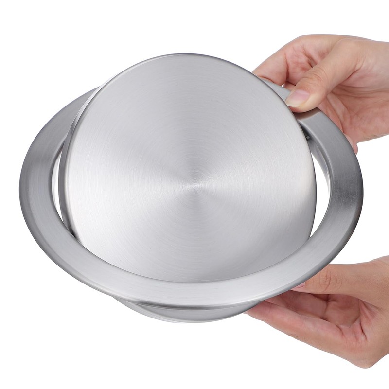 Hemobllo Stainless Steel Recessed Counter Trash can Lid Silent Flip