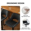 Whiterye Black Bar Stools Set of 2, Adjustable Faux Leather