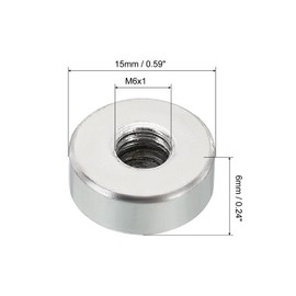PATIKIL 10pcs M6 Cap Nuts Acorn Nut Screw Cap Insert Bolt Cover Flat Female Thread Hardware Accessories Light Fixture Silver Tone