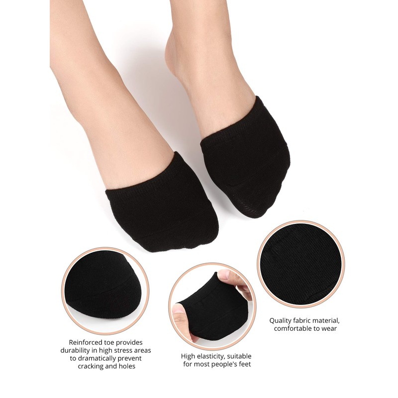 SATINIOR 8 Pairs Toe Topper Socks for Women, Mule Toe