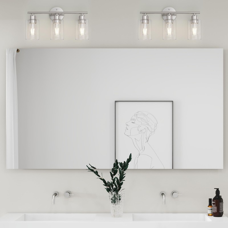Espird Bathroom Vanity Light Fixtures Brushed Nickel, 3 Lights Bathroom