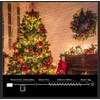 LAMPHOME 105FT 360 LED Outdoor String Lights Warm White,Extendable Holiday
