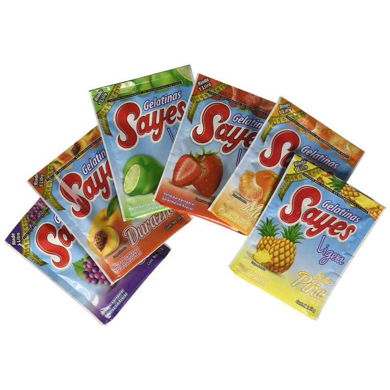 SAYES Polvo para preparar gelatina con agua Surtido Ligera, 24