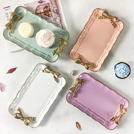 Wehous Tray Mold, Bow Silicone Tray Resin Mold, Container Storage Tray Silicone Molds for Epoxy Resin, Display Rectangle Jewelry Plate Candle Holder Soap Dish Serving Board Mold Casting Craft Kit