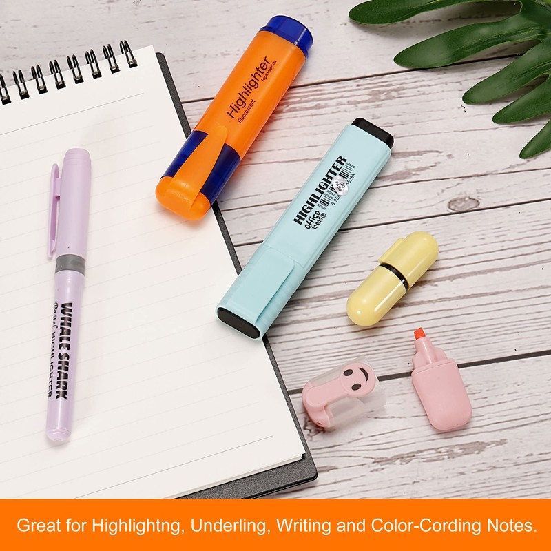 PATIKIL Highlighters 4pcs Water Based Broadtip Writing Marker Pen Office