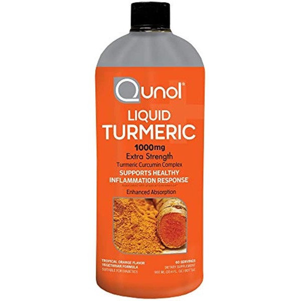 Qunol Liquid Turmeric Curcumin with Black Pepper 1000 Milligram, Supports