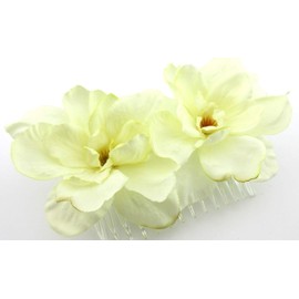 Double Cream White Apple Blossom Silk Hair Comb