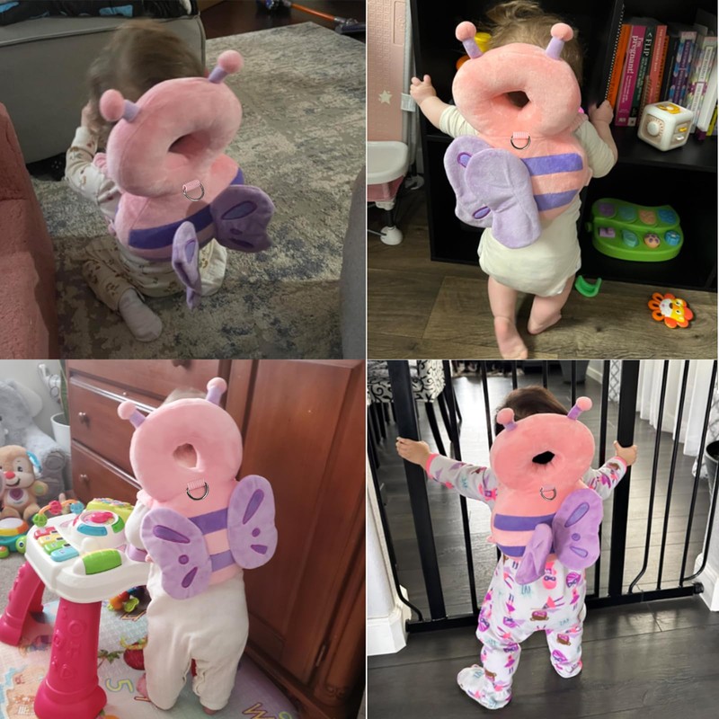 Baby Head Protection Backpack with Leash, Cute Toddler Protector Padded