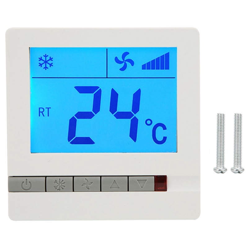 LCD Digital Thermostat Delay Compressor Protection Fan Coil Unit Temperature