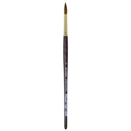 da Vinci Watercolor Series Paint Brush, Round Harbin Kolinsky Red Sable with Black Handle, Size 8