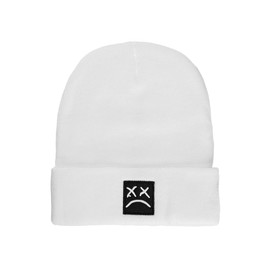 45°LOOKUP CEED Fashion Autumn Winter Warm Beanie Hats Embroidery Cotton Caps Men Women Knitted Hip Hop Hats (US, Alpha, One Size, White1)