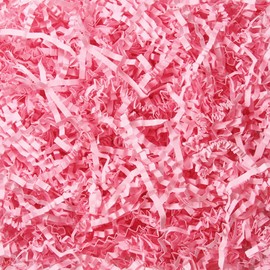 Mamiddle Crinkle Paper Filler 10 oz Shredded Paper For Gift Baskets Gift Box Filler Confetti Crinkle CutPaper for Easter Christmas Halloween Stuffers (Pink)