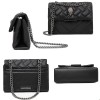 Bolso De Mujer De Cuero Negro Con Correa De Cadena