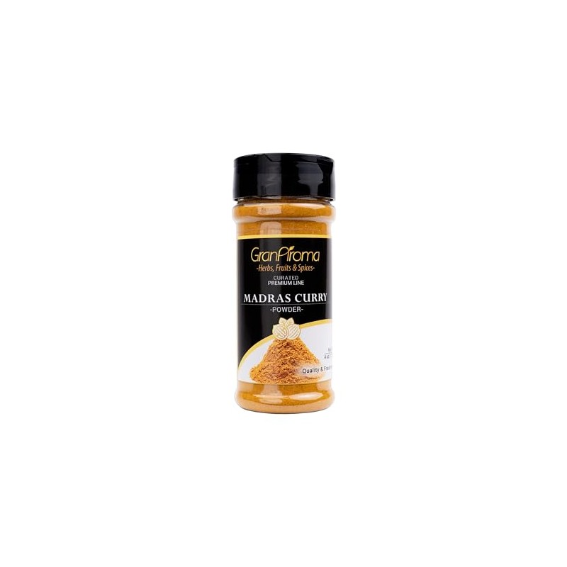 GranAroma Curry Madrás, Sabor Intenso Y Picante, Condimento Para Curris,