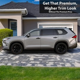 BOGAR TECH DESIGNS for Toyota Grand Highlander 2024-2025 Side Window Chrome Delete Dechrome Overlay, Gloss Black