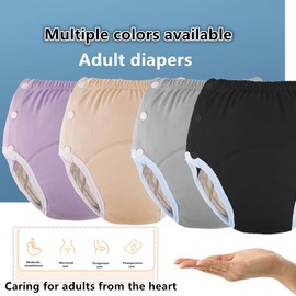 LAROTSUBA Patients Underwear,Post Surgery Underwear with Snaps,Washable Incontinence Underwear with Movable Diaper,Patient Care Pants for The Elderly,Postpartum(Grey,M)
