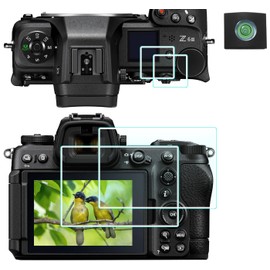 HUIPUXIANG Z6III TOP + Screen Protector for Nikon Z6 III Camera(for Accessories) with Hot Shoe Cover, 0.3mm High Definition 9H Hardness Optical LCD Premium Glass Protective Cover [3+1 Pack]