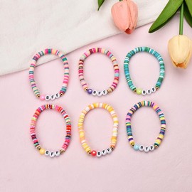 ShiQiao Spl Best Friend Friendship Gifts for Women BFF Surfer Bracelets for Girls Bestie Birthday Christmas Gifts for Friends Stretch Beaded Bracelet Set for Best Friends 6 Pcs