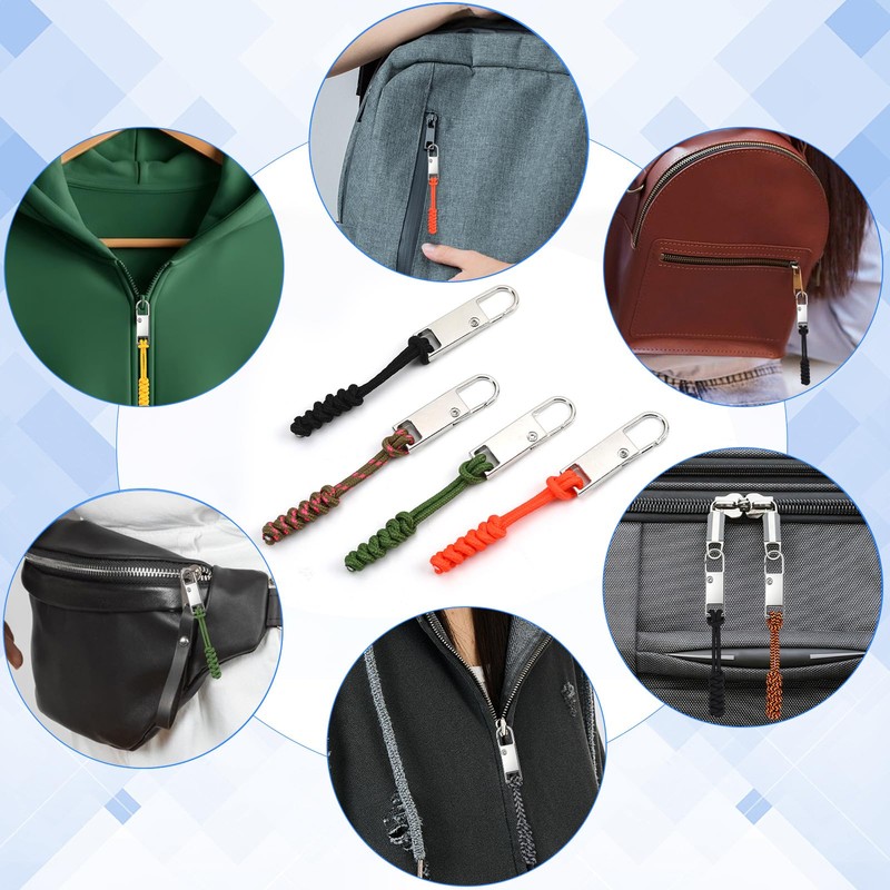 NOVWANG 8 Pack Metal Zipper Pull Replacement Backpack Zipper Pulls