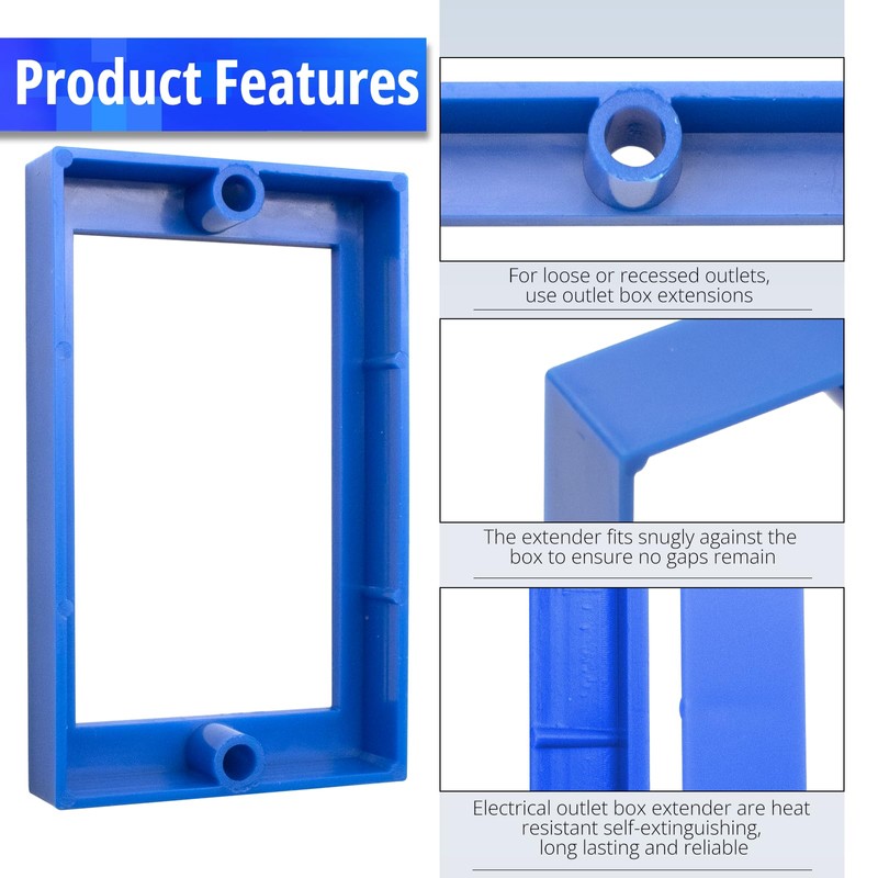 HXH 1 Pack Receptacle extendable Outlet Box Extender, Single Gang