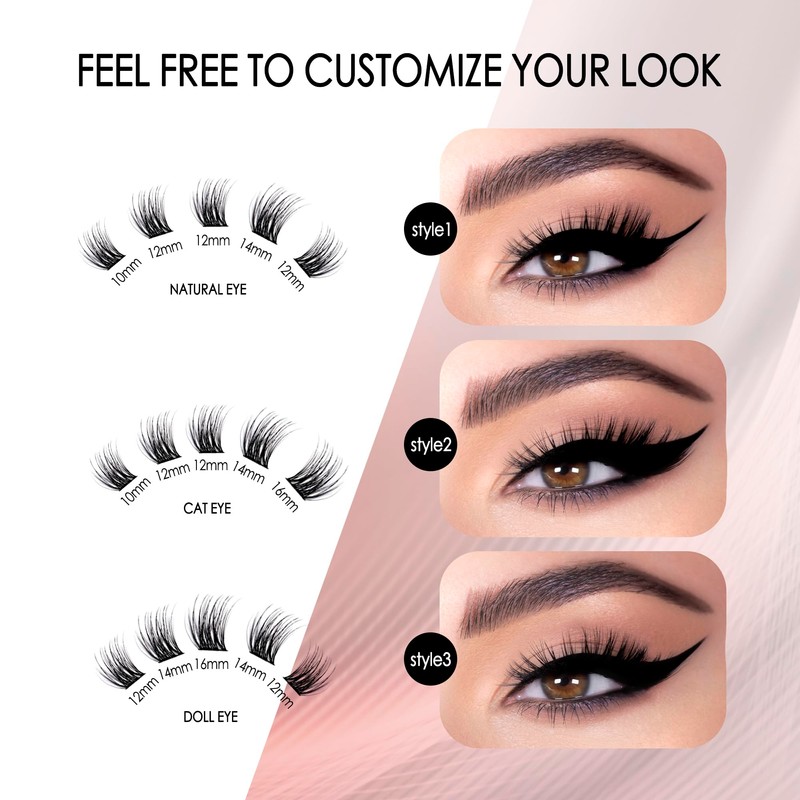 Lash Clusters DIY Eyelash Extensions 60pcs Cluster Lashes Wispy False