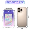 100 bolsas transparentes holográficas degradadas (3.1 x 5.1 pulgadas, morado