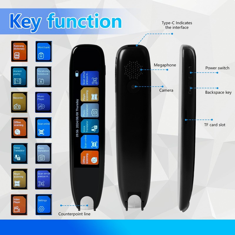 WingFly Scan Reader Pen, 142 Languages Scan Translator Pen, OCR
