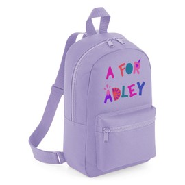 Colourful Alphabet Backpack - Fun Bright Letters Online Youtuber Kids Child Adley Girl Internet Educational Videos Games Rucksack School Bag Gift Present (Lavender, Small)