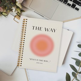 FLVGE Christian Journals for Women, Christian Notebook for Bible, Jesus Is The Way Notebook Journal, Christian Gifts for Women, Christian Scripture John 14:6 Bible Hardcover Spiral Notebooks 5.5x8.3