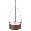 LED Chandelier Pendant Lamp Wood Grain Imitation Iorn Warm Lighting