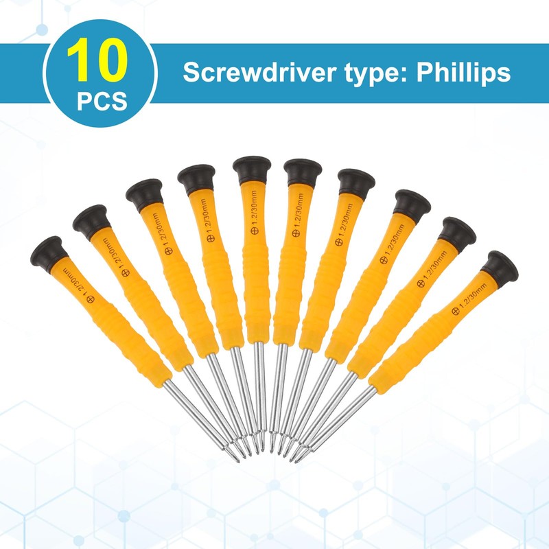 sourcing map 10pcs PH1.2 Mini Phillips Screwdriver 3mm Shank Cross