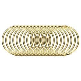 sourcing map 14pcs Shower Curtain Rings, 2 Inch ID Iron Round Snap Shower Curtain Hooks Glide Smoothly Shower Hooks for Bathroom Shower Curtain Rods, Gold