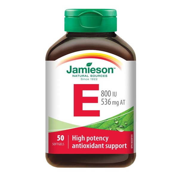 Jamieson Vitamin E 800IU 536mg 50 Softgels