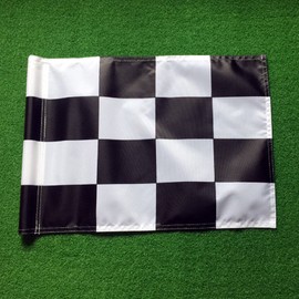 Easnea Golf Flag with Tube Inserted, All 20" L x 15" H, Putting Green Flags for Yard, Waterproof Nylon Large Pin Flags for Backyard Lawn Patio - Black White