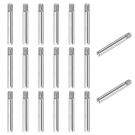 M METERXITY 20-Pack M4 x 30mm Slotted Cylindrical Pin Dowel, 304 Stainless Steel External Thread Locating Dowel Parallel Pins for Metal Devices/Wooden Projects [Silver Tone]